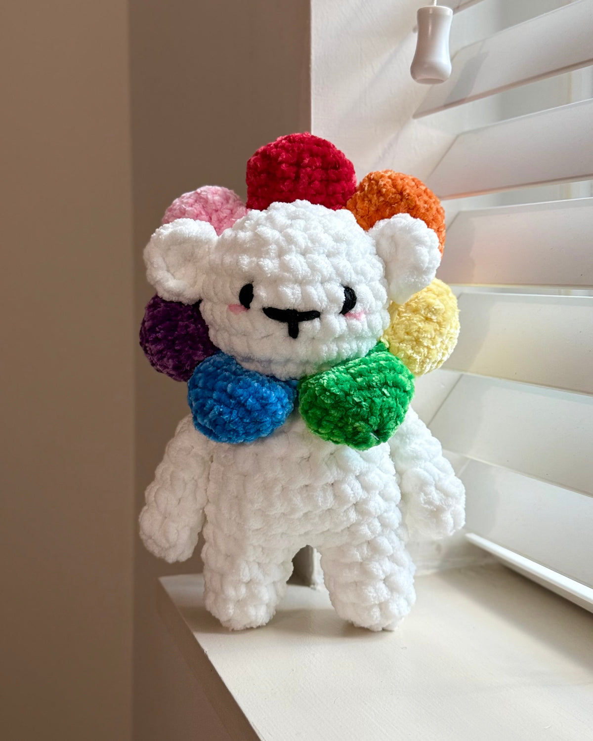Rainbow Flower Bear Plushie