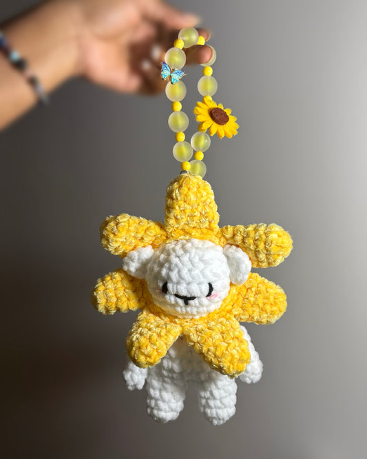 Sunflower Bear Keychain