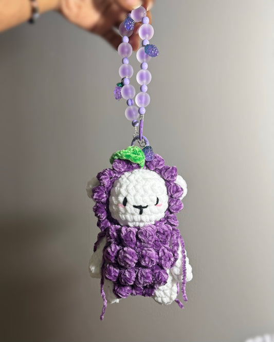 Grape Bear Keychain