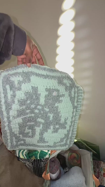 Dragon Mosaic Crochet Tote Bag